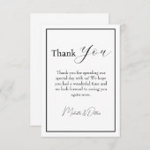 Dank Je - Minimalistisch, Cursief, Trouwen Bedankkaart (Voorkant / Achterkant)