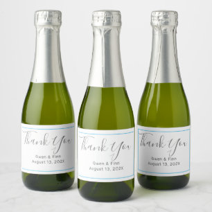 Dank je Minimalistische Mini Mousserende Wijnlabel Sparkling Wijnetiket