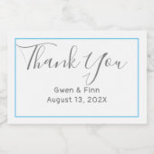 Dank je Minimalistische Mini Mousserende Wijnlabel Sparkling Wijnetiket (Enkel label)