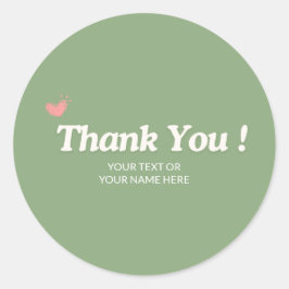 Dank je minimalistische typografie pastelgroen ronde sticker