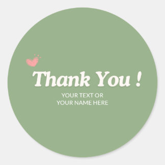 Dank je minimalistische typografie pastelgroen  ronde sticker
