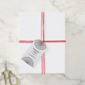 Dank je minimalistische zwart-wit bloemen cadeaulabel (Met Touw)