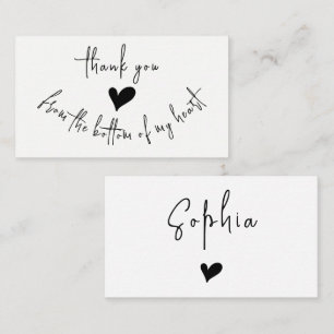 Dank je Minimalistische Zwarte Typografie Cute Har Visitekaartje