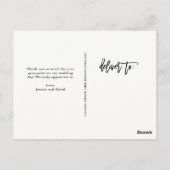 Dank je | Modern script met trouwfoto Briefkaart (Achterkant)
