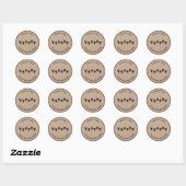 Dank je Modern Simple Heart Rustic Kraft Classic Ronde Sticker (Vel)