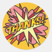 DANK Je Modern Stripsboek Bedankt Ronde Sticker (Voorkant)