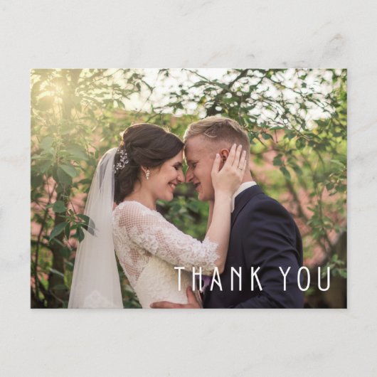 Dank je Modern Wedding Foto Briefkaart (Voorkant)