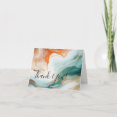 Dank je | Moderne Abstracte Agaat Jade Terracotta Bedankkaart (Voorkant)