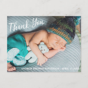 Dank je Moderne Baby-foto Briefkaart