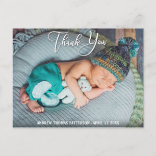 Dank je Moderne Boho Baby-foto Briefkaart