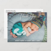 Dank je | Moderne Boho Baby-foto Briefkaart (Voorkant / Achterkant)