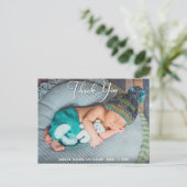 Dank je | Moderne Boho Baby-foto Briefkaart (Staand voorkant)
