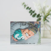 Dank je | Moderne Boho Baby-foto Briefkaart (Staand voorkant)