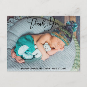 Dank je Moderne Boho Baby-foto Briefkaart