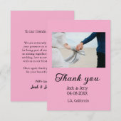 Dank je moderne eenvoudige huwelijks koppel naam b bedankkaart (Voorkant / Achterkant)