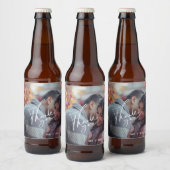 Dank je Moderne foto bruiloft Bier Etiket (Flessen)