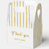 Dank je moderne gouden strepen Luxe krans Bedankdoosjes (Open)