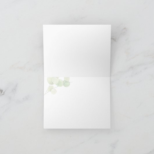 Dank je | Moderne lente Eucalyptus Bedankkaart (Binnen)