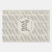 Dank je moderne script tekst textuur achtergrond inpakpapier vel (Voorkant)