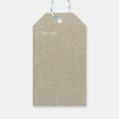Dank je moderne textuur met kant witte bloemen cadeaulabel (Achterkant)