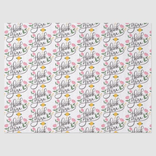 Dank je- Moderne typografie & bloemaccenten Tissuepapier (Voorkant)