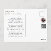 Dank je, Moeder Gedicht Briefkaart (Achterkant)
