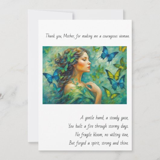 Dank je, Moeder Gedicht Kaart (Voorkant)