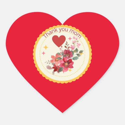 Dank je moeder hart sticker (Voorkant)