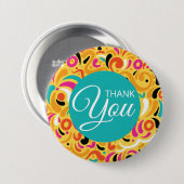 Dank Je Mooi Kleurrijk Abstract Ronde Button 7,6 Cm (Voorkant /achterkant)