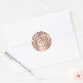 Dank je mooie 16e bruiloft roze glittersprankelend ronde sticker (Envelop)