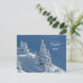 Dank je Mooie Berg Sneeuw Bomen Briefkaart (Staand voorkant)
