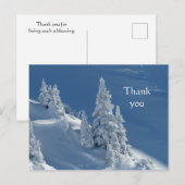 Dank je Mooie Berg Sneeuw Bomen Briefkaart (Voorkant / Achterkant)