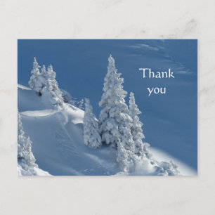 Dank je Mooie Berg Sneeuw Bomen Briefkaart