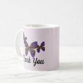 Dank je mooie Butterflies levendige waardering Koffiemok (Voorkant links)