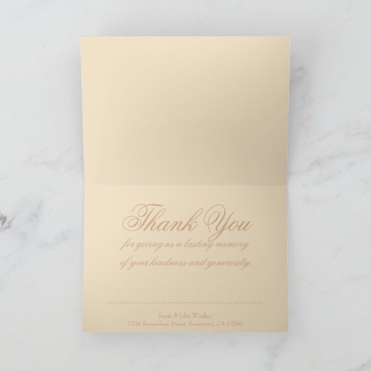 Dank je mooie elegante kantkaart bedankkaart (Binnen)
