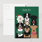 Dank je Mooie Kersthonden Briefkaart (Voorkant / Achterkant)