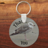 Dank je mooie zeemeeuw op zand waardering sleutelhanger (Voorkant)