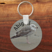 Dank je mooie zeemeeuw op zand waardering sleutelhanger (Voorkant)