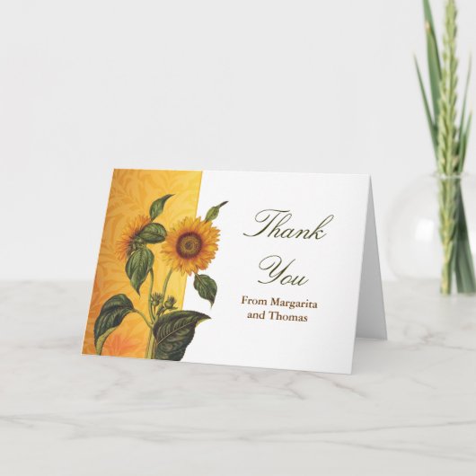 dank je mooie zonnebloem kaarten (Voorkant)