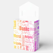 Dank je Multilingual Woord Collage Regenboog Kleur Bedankdoosjes (Geopend)