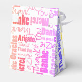 Dank je Multilingual Woord Collage Regenboog Kleur Bedankdoosjes (Achterkant)