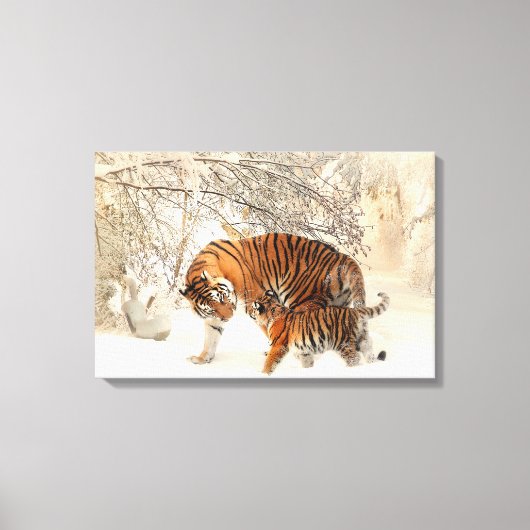 Dank je Mum Tiger en Cub Canvas Afdruk (Voorkant)