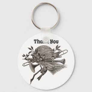 Dank je  muziek met waardering voor vogels sleutelhanger