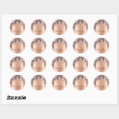 Dank Je Naam 16e Bruidsfeest Roze Goud Ronde Sticker (Vel)