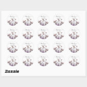 Dank je Naam 16e Bruidsweide Roos Glitters Ronde Sticker (Vel)