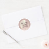 Dank je naam ClassyRose Blush Modern Lux Glitter Ronde Sticker (Envelop)