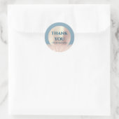Dank je naam ClassyRose Blush Smoky Blue Glitter Ronde Sticker (Tas)