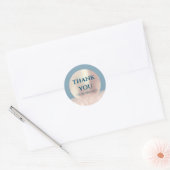Dank je naam ClassyRose Blush Smoky Blue Glitter Ronde Sticker (Envelop)