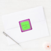 Dank je Naam Fluorescerend Groen Besje Sweet16th Vierkante Sticker (Envelop)