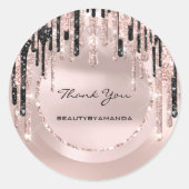 Dank Je Naam Make-up Artiest Drips Rose Glitters Ronde Sticker (Voorkant)